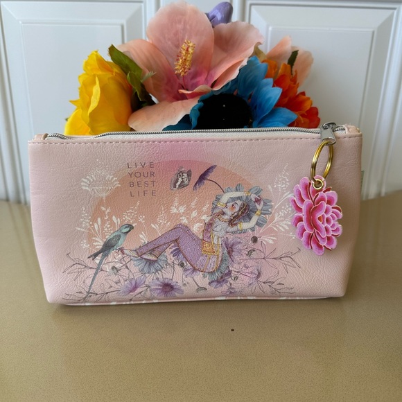 Papaya Handbags - Papaya Art Small  Pouch Live your best life ( Missing Tassel)